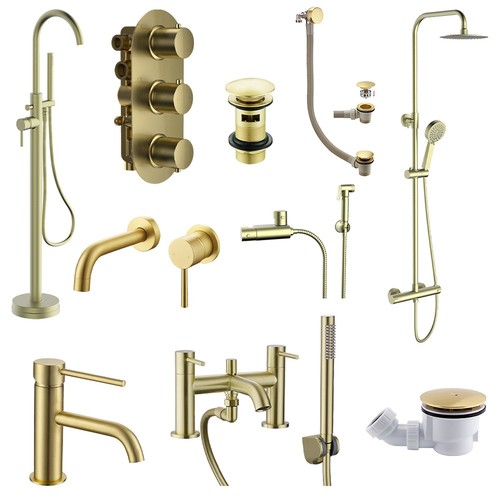 Brushed brass modern - modern, round