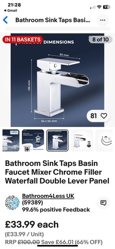 Bathroom sink taps - sink, basin