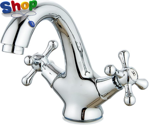Basin mixer tap dual cross - basin, tap,