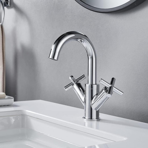 Basin mixer tap dual cross - basin,